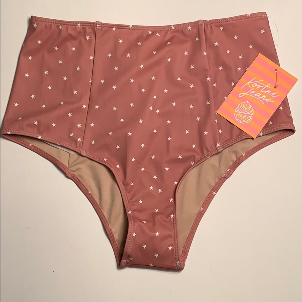 Kortni Jeane Cut High Red Stars Medium NWT